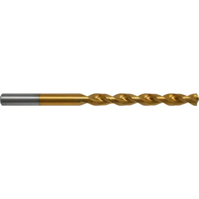 CLEVELAND Taper Length Drill Bit: 27/64", 135° Split Point, TiN-Coated Cobalt - Cobalt Taper-Length Drill Bits for Deep Hole-Drilling