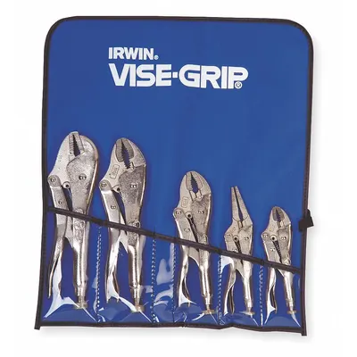 IRWIN Locking Pliers Set: Curved, 2 in_1 1/2 in_1 1/8 in_1 7/8 in Max Jaw Opening - Locking Pliers Sets