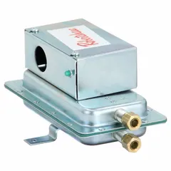 Adjustable set-point air pressure switch with auto-reset function. Set-point range 0.05 to 12 in wc. SPDT switch rated 120V AC. Conduit box enclosure. Used for air pressure monitoring and control in HVAC and industrial systems.