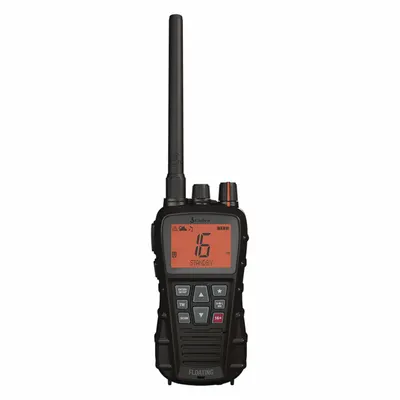 COBRA Marine Radio: VHF, Analog, 6 W, 12 Channels, IPX7, Black, BlueBound 350 - Handheld Marine Radios