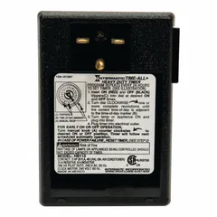 Indoor-rated electromechanical plug-in timer switch with a 24-hour setting. Operates at 240V AC and features a NEMA 6-15R receptacle configuration. Suitable for simple on/off scheduling of connected equipment such as lighting, pumps, or HVAC devices in indoor environments.