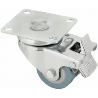 COLSON Plate Caster: Swivel, Total Lock, Rubber, 2 in Wheel Dia., 2 7/8 in Mounting Ht, Slot (MPN DW02GRP100TLTP11)