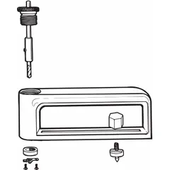 The MALCO HC1I is a shoe screw designed for use with hole cutter assemblies in cutting and shearing attachments. It has an overall length of 5 3/4 inches and is compatible with hole cutters for secure mounting and alignment. This component is used in industrial cutting and shearing operations.