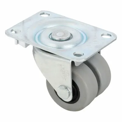 SHEPHERD CASTER Plate Caster: Swivel, No Brake, Rubber, 13/16 in Wheel Dia - Low-Profile Easy-Turn Light-, Medium- & Heavy-Duty Plate Casters