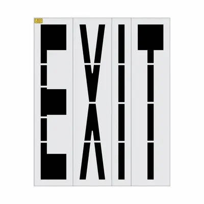 RAE Individual Stencil: Exit, 0.062 in Thick, 96 in Overall Ht, 64 in Overall Wd - Light-Duty Message Stencils for Traffic & Parking Control
