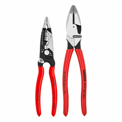 KNIPEX Electrical Plier Set: 2 Pliers, Std Cushion Grip, Manual - General Purpose Assorted Pliers Sets