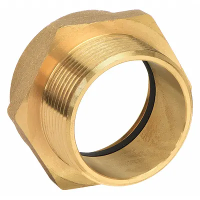 MOON AMERICAN Fire Hose Adapter: 1 1/2 in Compatible Pipe Size, NPSH X NPT, Straight - Brass Rigid Fire Hydrant & Standpipe Adapters