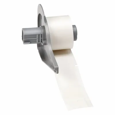 BRADY Wraparound Label: 3 3/8 in x 1 in, 1 in, Vinyl, White (Matte) - Brady Precut Label Rolls