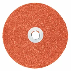 Ceramic abrasive fiber disc designed for grinding and blending stainless steel and nickel alloys. Features a cool-cutting action to reduce heat buildup during weld removal, surface preparation, and finishing. Disc diameter is 5 inches with a GL Quick-Change arbor and 5/8"-11 connector. Supplied in 80 grit, 25 discs per pack.