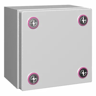RITTAL Enclosure: Light Gray, Steel, 5 in x 5 in x 5 in, NEMA 1/12/3R/4 - Metallic Boxes