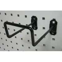 APPROVED VENDOR Double Closed Pegboard Hook: 5 1/2 in x 4 in, Screw-In, Surface, Black