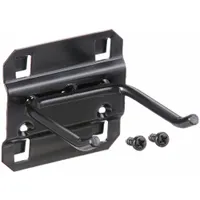 APPROVED VENDOR Double Rod Pegboard Hook: 2 1/2 in x 2 1/4 in, Screw-In, Surface, Black