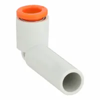 SMC Push-Fit Elbow Fitting: 1/4 in OD x 5/16 in OD Size, Push-to-Connect x Push-to-Connect, Brass (MPN KQ2L07-09A)