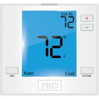 PRO1 IAQ Low Voltage Non-Programmable Thermostat: Heat and Cool, Auto, Hi-Med-Low-Auto-Off - Digital Thermostats