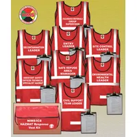 DISASTER MANAGEMENT SYSTEMS Hazardous Materials Vest Kit: Safety Vest ANSI Class Class 2, Red, Nylon (MPN DMS 05307)