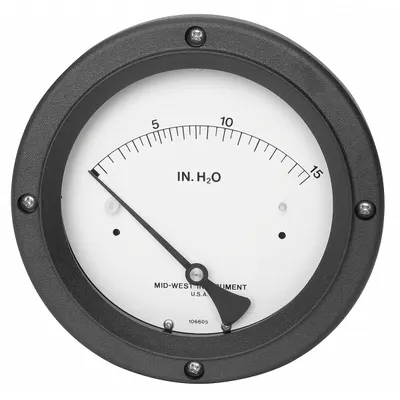 MIDWEST INSTRUMENT Differential Pressure Gauge: Back, 1/4 in NPT Female, ±3-2-3% Gauge Accuracy - Medium & High Operating Pressure Differential Gauges