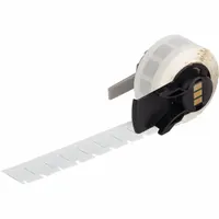 Pre-Cut Label Stock Roll: 3/8 in x 3/8 in, 1/4 in x 3/8 in, Polyimide, White (Gloss) (MPN M6-3-767)