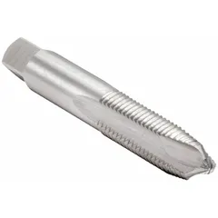 This general purpose spiral-point tap is designed for through-hole threading in metalworking. It features M10x1.5 metric threads, a D6 / 2B tolerance, plug chamfer, 3 flutes, and is made of high-speed steel. The spiral point design pushes chips forward, reducing clogging during production machining, maintenance, and fabrication.