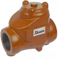 SHARPE Check Valve: Swing, 2-Way, Inline Valve Body, 2 in Pipe Size, FNPSM x FNPSM, Carbon Steel (MPN 4345001000)