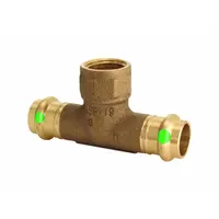 VIEGA PROPRESS Crimp Tee Fitting: Tee, 3/4 in CTS x 3/4 in CTS x 3/4 in Pipe size, Bronze (MPN 79595)