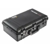 PELICAN Protective Case: 12 3/4 in x 23 in x 7 1/2 in Inside, Dividers, Black, Stationary, 9 lb Wt (MPN 1555AIRWD)
