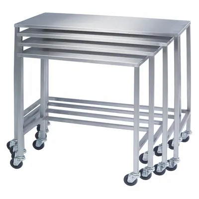 LAKESIDE Instrument Table Set,Nesting,SS: Fixed Ht, Stainless Steel - Stainless-Steel-Top Mobile Worktables