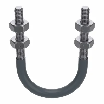 ANVIL Cushioned U-Bolt: 3/8"-16 Thread Size, For Pipe Size 2 in, 3 1/4 in Inside Ht - Cushioned U-Bolts