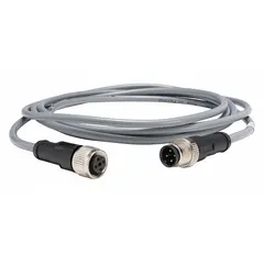 Cordset: M12 Male Straight X M12 Female Straight, 4 Pins, Gray, PVC, 2 m Cable Lg, 22 AWG Wire Size (MPN XZCRV1511041C2). Key specifications — attr164140: Gray; attr164146: Male; attr164147: Straight; attr164150: Female; attr164152: Straight; attr164155: M12; attr164159: IP69K; attr164135: TELEMECANIQUE SENSORS.