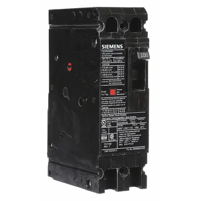 Siemens Molded Case Circuit Breaker: 100 A Amps, 42kA at 480V AC, Fixed, Load Side Lug - ED-Frame Siemens Molded Case Circuit Breakers
