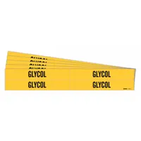 Pipe Marker: Glycol, Yellow, Black, Fits 3/4 to 2 3/8 in Pipe O.D., 4 Pipe Markers, 5 PK (MPN 7121-4-PK)