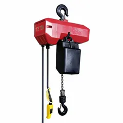 This Dayton electric chain hoist is a heavy-duty, hook-mounted unit without a trolley, designed for fixed-point lifting applications. It operates on 115/230V AC with a single speed and includes a chain container. Headroom clearance ranges from 28 to 30 inches. Suitable for industrial lifting tasks such as in manufacturing, warehousing, and maintenance.
