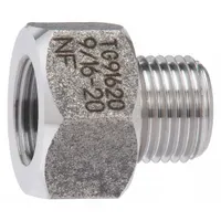 Thread gauge used in fleet and vehicle maintenance to identify thread sizes on bolts, studs, and fittings. Measures 5 inches in length and 3 inches in width with a gray finish. Helps technicians select correct fasteners or taps for proper assembly