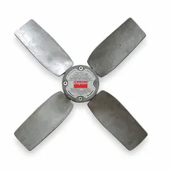 Aluminum fan blade assembly with 4 blades, 24-inch diameter, and 8° pitch. Designed for clockwise-facing discharge in HVAC and refrigeration air-moving applications such as condensers, evaporators, and ventilation systems.