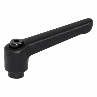 JW WINCO Adjustable Handles; Adjustable Levers: Plastic w/ Steel Thread, 3/8"-16 Thread - Teardrop-Style Adjustable Handles with Threaded Hole