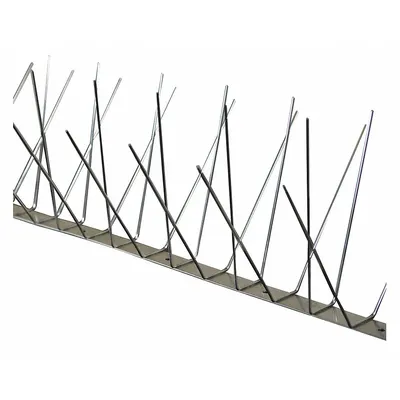 BIRD BARRIER Bird Repellent Spikes: Std, Stainless Steel Base, Silver - Bird Spikes