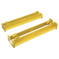 This bridge kit is used to construct the bridge section of an overhead monorail crane system. It supports loads up to 2,000 lb, enabling movement of heavy equipment across a facility. Typical applications include manufacturing, warehousing, and assembly lines where precise load positioning is required.