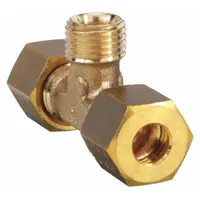 LEGRIS Compression Tee Fitting: 4 mm OD x 4 mm OD x 4 mm OD Fitting Size, Brass, 10 PK (MPN 0104 04 00)