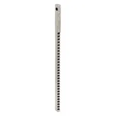 High-speed steel broach for cutting 14.00 mm wide keyways. Requires a minimum cut length of 1 1/16 in. Used in machining operations to produce keyways in metal parts for shaft-hub assemblies.