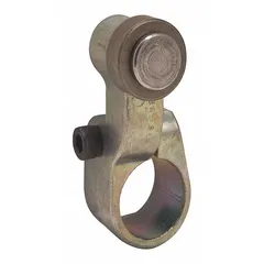 Fixed roller lever with 1.5 in arm/operator length and outside offset roller position. Rotary lever roller actuator style. Compatible with 9007T series limit switches. Used for mechanical position detection in industrial automation applications such as conveyors and machine tools.