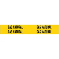 Pipe Marker: Gas Natural, Yellow, Black, Fits 3/4 to 2 3/8 in Pipe O.D., 4 Pipe Markers (MPN 83553)