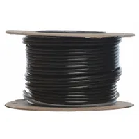 Black 14-gauge lead wire for connecting an energizer to a bird control shock track system. The 250-foot length provides electrical pulse transmission across the track. Used in commercial and industrial settings to deter birds from ledges, signs, and rooftops