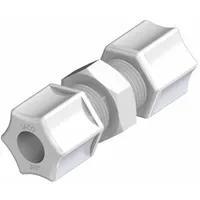 JACO Union Compression Connector: 3/8 in OD x 1/4 in OD Size, Compression x Compression, Nylon, 5 PK (MPN 15-6-4-N-PG)
