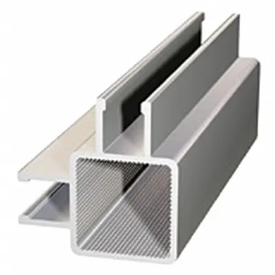 FAZTEK Double-Flanged Square Tube Profile: 1 in x 1 in, 6 ft Lg, 2 Open Slots - Double-Flanged Square Profile
