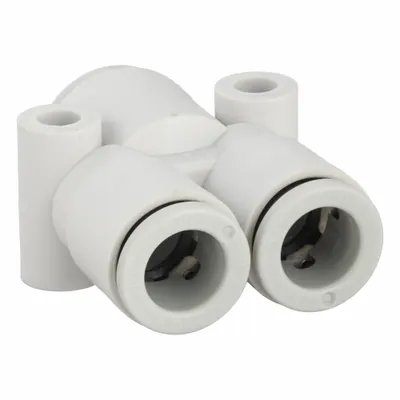 SMC KQ2U08-10A Push-Fit Wye Fitting - Polybutylene & Brass Tube Fittings