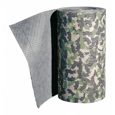 PIG Sorbent Roll: 150 ft Lg, 16 in Wd, Green, Polypropylene, 150 ft Roll Lg - Sorbent Rolls