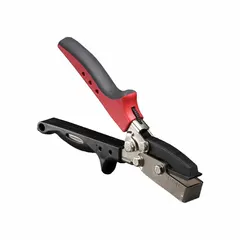 This siding cutter is designed for creating notches and drain tabs in J-channel. It has a 9-inch overall length and a 3/4-inch cutting length. The tool is constructed from steel.