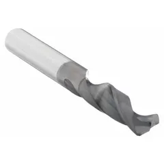 Solid carbide jobber-length drill bit with AlTiN coating for enhanced wear resistance. Features a 140° 4-facet point that reduces thrust and improves hole quality. Suitable for general-purpose drilling in hard materials such as stainless steel and alloy steels in industrial machining applications.