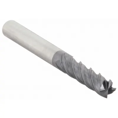 WIDIA HANITA Square End Mill: Carbide, TiAlN Coated, 4 Flute, 3/8" Mill Dia, 2-1/2" LOC - Fast-Cutting Carbide Square End Mills for Steel & Cast Iron
