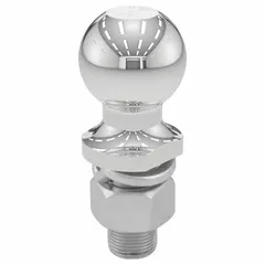 This CURT trailer ball is made of chrome-plated steel with a 2-inch diameter and a gross vehicle weight capacity of 7,500 lb. It is used for towing trailers, boats, or campers that require a Class III/IV hitch ball.