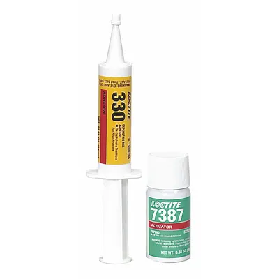 LOCTITE AA 330 Activator Cured Acrylic Adhesive, 25 mL Syringe, Yellow Gel - Ready-to-Use Acrylic Syringes